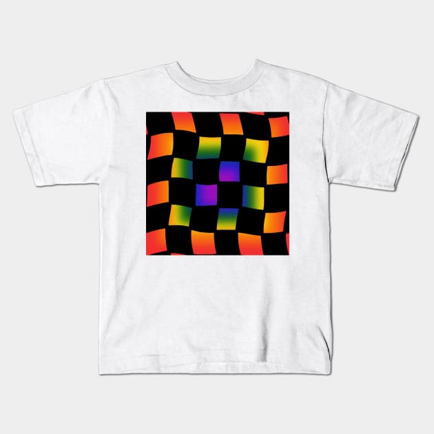 Checker Board - Gay Pride Kids T-Shirt by JuneNostalgia